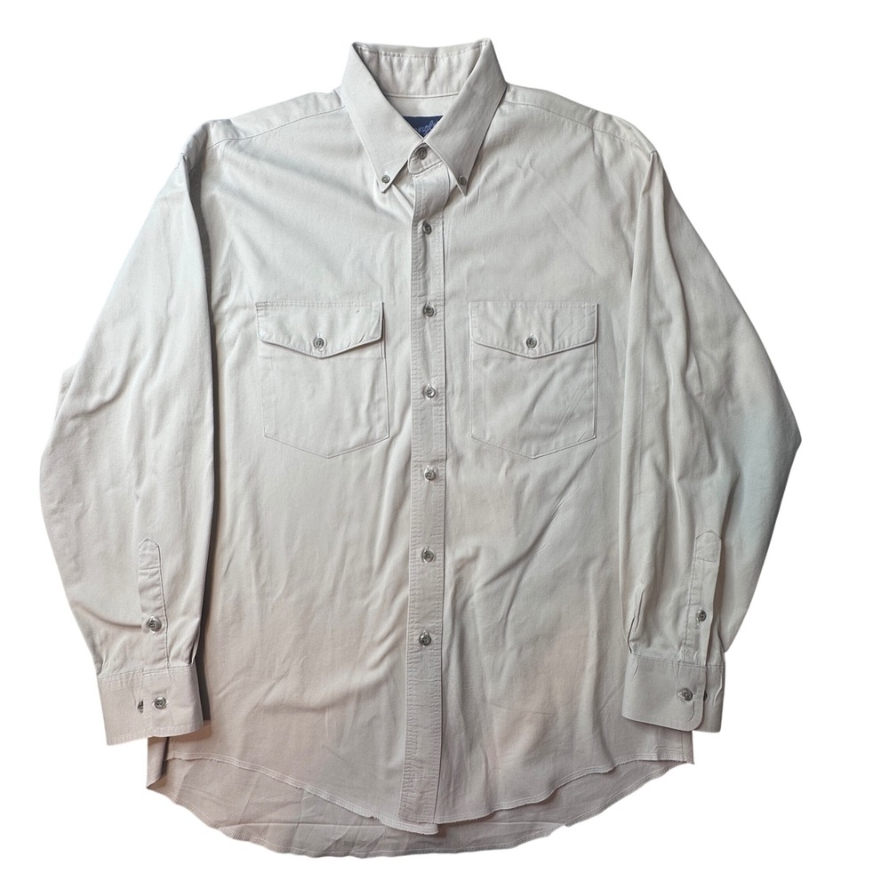 Vintage Wrangler Shirt Mens 16.5x34 Western X-Long Tails Tan USA Made 90s